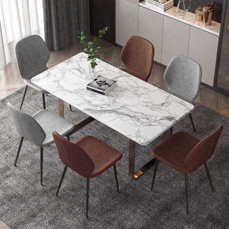 Contemporary Dining Chair Armless Wingback Side Chair with Metal Legs for Kitchen Clearhalo ' kitchen&dining_furn' 'Dining Chairs' 'Dining Tables & Seating' 'dining_chair' 'furn' 'furn_dining_chair' 'Furniture' 'furniture_dining_chair' 'Kitchen & Dining Furniture' 'kitchen' 1200x1200_059891bc-3e85-4545-94f1-ab5fc8e3a65f