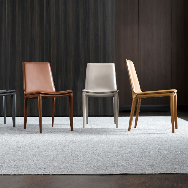 Modern Leather Armless Dining Chair Metal Dining Chairs for Restaurant Use Clearhalo ' kitchen&dining_furn' 'Dining Chairs' 'Dining Tables & Seating' 'dining_chair' 'furn' 'furn_dining_chair' 'Furniture' 'furniture_dining_chair' 'Kitchen & Dining Furniture' 'kitchen' 1200x1200_05995b2d-08f0-41a5-9c6b-9118548d0c35