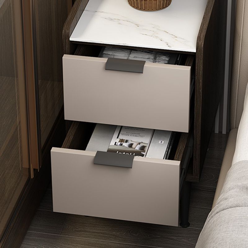 Comodino da letto in legno finto tavolo da notte contemporaneo con cassetti
