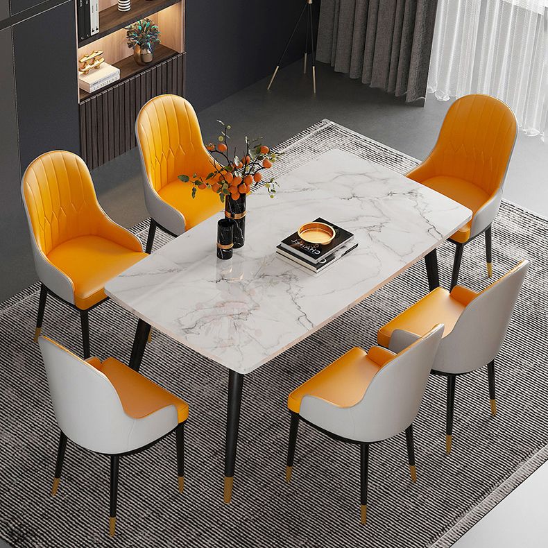 Scandinavian Style Metal Dining Chair Cushioned Dining Room Arm Single Chair Clearhalo ' kitchen&dining_furn' 'Dining Chairs' 'Dining Tables & Seating' 'dining_chair' 'furn' 'furn_dining_chair' 'Furniture' 'furniture_dining_chair' 'Kitchen & Dining Furniture' 'kitchen' 1200x1200_059b5573-930b-45a7-b564-a30c4c2cbeec