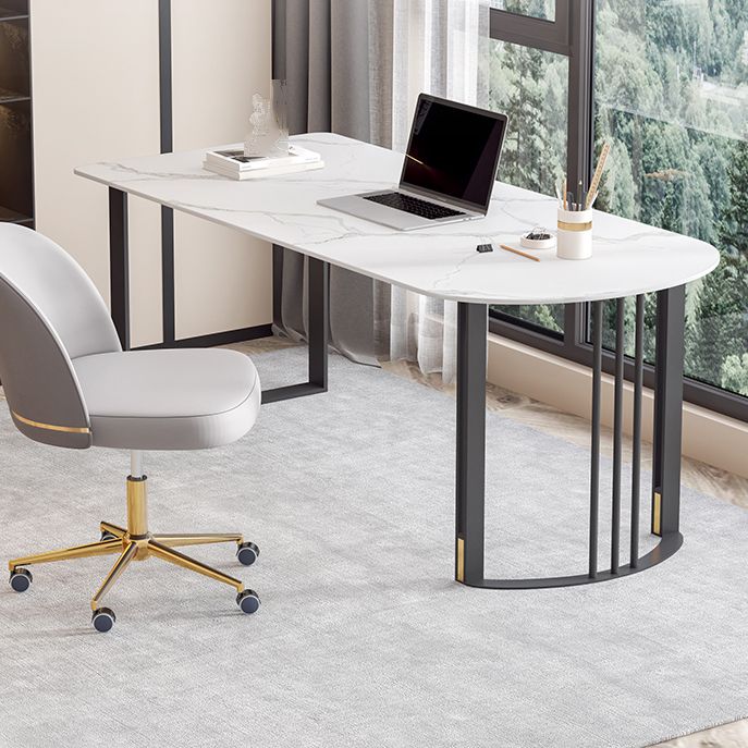 Scrivania da ufficio a mezzo circo industriale scrivania per finiture antiche con gambe metalliche