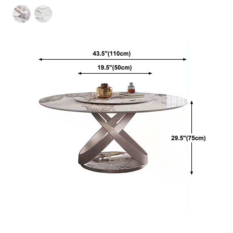 Modern Round Drop-leaf Table Stone with Metal Base Pedestal Dining Table Clearhalo 'Dining Tables & Seating' 'Dining Tables' 'dining_table' 'furn' 'furn_dining_table' 'Furniture' 'furniture_dining_table' 'Kitchen & Dining Furniture' 'kitchen' 'kitchen_dining_table' 1200x1200_05a426b6-c5a4-483b-8918-4043dc9a74bd