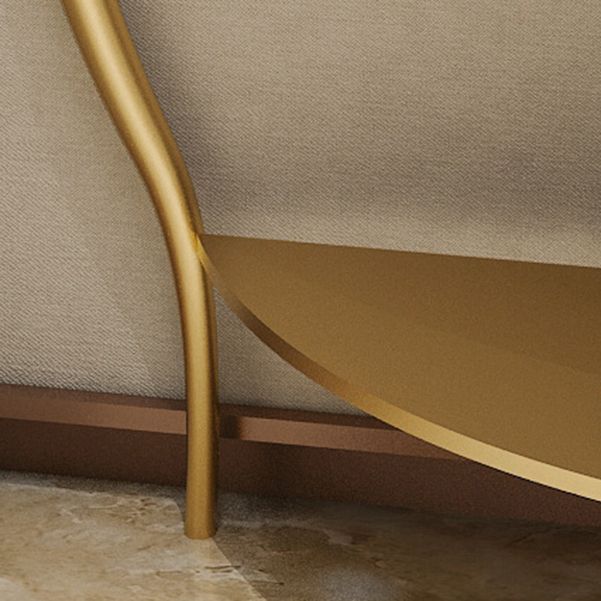 Marmor Half Moon Konsole Tabelle 2-Shelf 33,46 "hoher Akzenttisch für die Halle