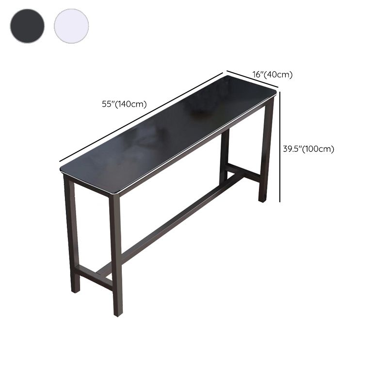 Matte Finish Faux Wood Bar Table Modern Pub Table with Metal Frame Clearhalo 'Bar Furniture' 'Bar Tables' 'bar_tables' 'furn' 'furn_bar_tables' 'Furniture' 'Kitchen & Dining Furniture' 1200x1200_05a464c0-4327-49bb-8bc9-e6f4bee3df68