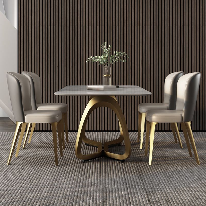 Luxury Sintered Stone Dining Set Rectangle 1/2/5/6/7 Pieces Dining Table with Chairs Clearhalo 'Dining Room Sets' 'Dining Tables & Seating' 'dining_room_set' 'furn' 'furn_dining_room_set' 'Furniture' 'furniture_dining_room_set' 'Kitchen & Dining Furniture' 1200x1200_05a581ea-ffe1-42ce-9fcd-aefaea4374b1