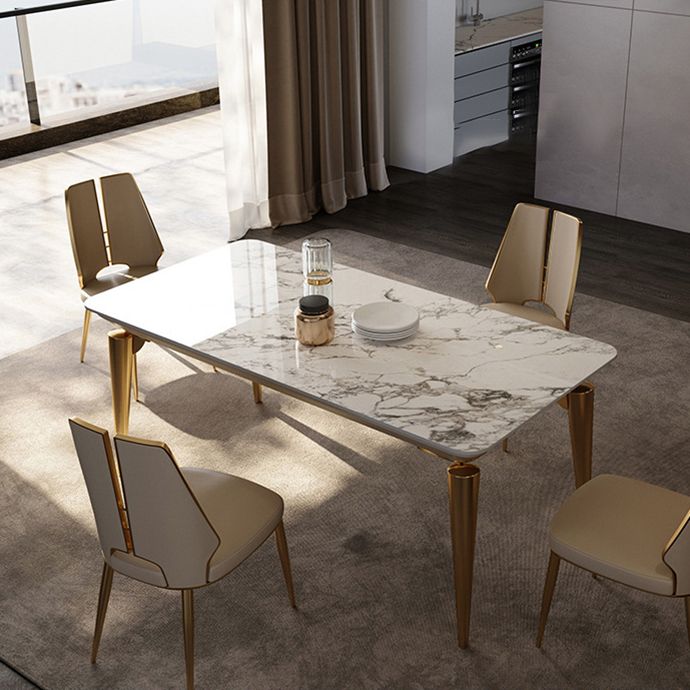 Traditional Luxury Rectangle Dining Table Sintered Stone Table with 4 Metal Legs Clearhalo ' dining_table' 'Dining Tables & Seating' 'Dining Tables' 'furn' 'furn_dining_table' 'Furniture' 'furniture_dining_table' 'Kitchen & Dining Furniture' 'kitchen&dining_furn' 'kitchen' 'kitchen_dining_table' 1200x1200_05a59e78-e1e9-4955-9594-c095141d64fd