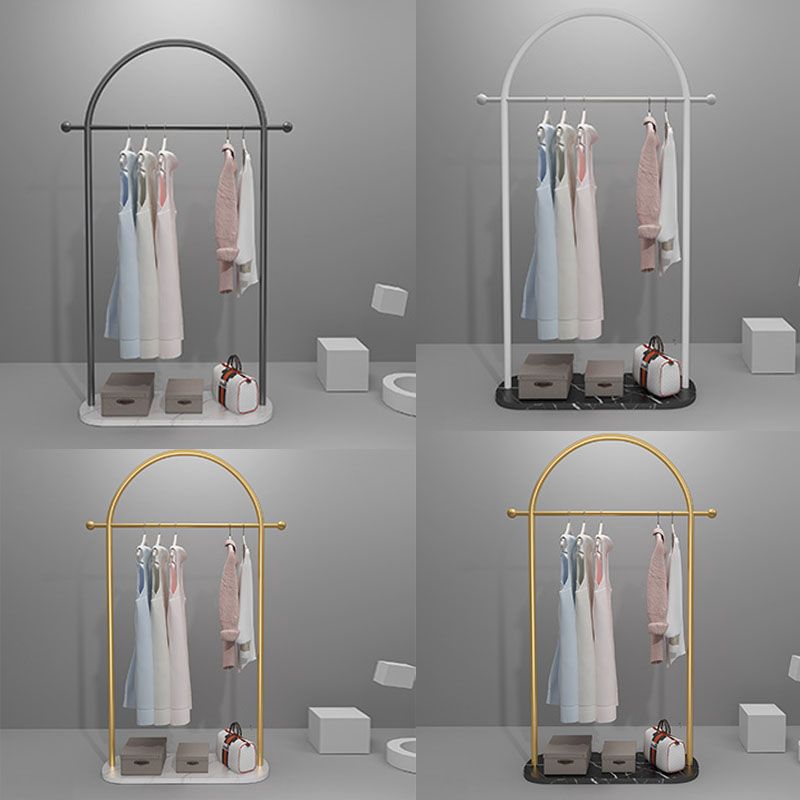 Modern Metal Hall Stand Hanging Rail with 2 Hooks Coat Hanger Clearhalo 'Entry & Mudroom Furniture' 'furn' 'furn_hall_tree_coat_racks' 'Furniture' 'Hall Trees & Coat Racks' 'hall_tree_coat_racks' 1200x1200_05a60615-a4ef-42ff-bf30-64d0a40401d2