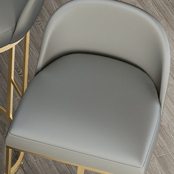 Glam Backrest Counter Stool Iron Kitchen Bar Stool with Leather Cushion and Pedal Clearhalo 'Bar Furniture' 'Bar Stools' 'bar_stools' 'furn' 'furn_bar_stools' 'Furniture' 'Kitchen & Dining Furniture' 1200x1200_05a60934-1523-4abf-b8b8-4e988920f5d8