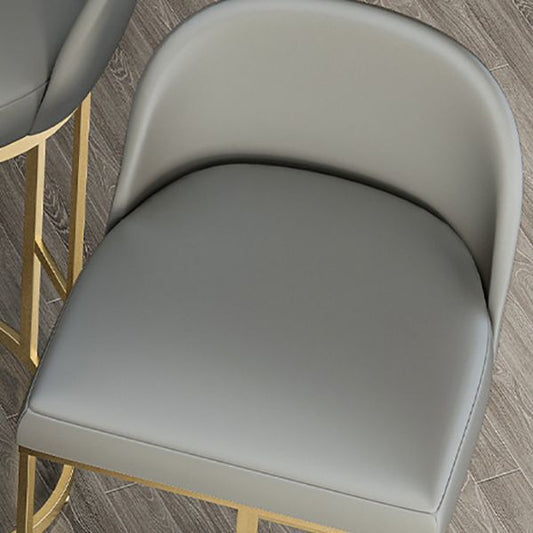 Glam Backrest Counter Stool Iron Kitchen Bar Stool with Leather Cushion and Pedal Clearhalo 'Bar Furniture' 'Bar Stools' 'bar_stools' 'furn' 'furn_bar_stools' 'Furniture' 'Kitchen & Dining Furniture' 1200x1200_05a60934-1523-4abf-b8b8-4e988920f5d8