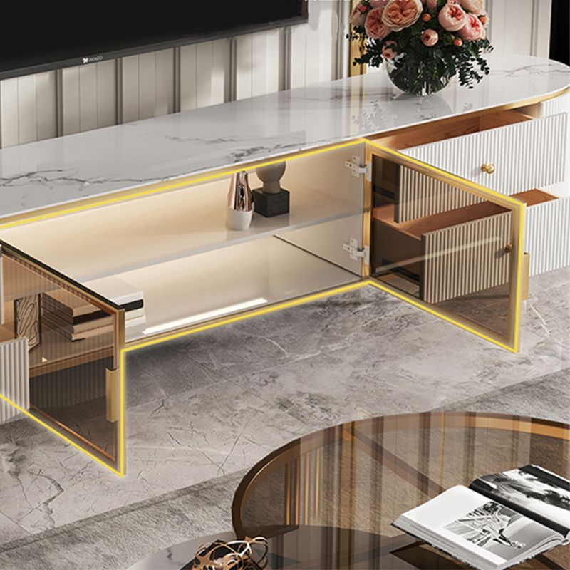 4 Drawers Glam TV Console Stone White Media Console with Doors Clearhalo 'furn' 'furn_tv_stands_entertainment_centers' 'Furniture' 'Living Room Furniture' 'TV Stands & Entertainment Centers' 'TV Stands & Media Storage Furniture' 'tv_stands_entertainment_centers' 1200x1200_05a81c72-23b8-41d3-aa51-70078da37a9a