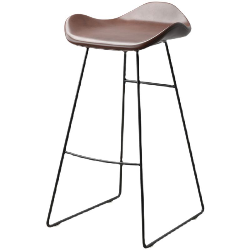 Backless Metal Indoor Counter & Bar Stools Industrial Stools with Black Frame