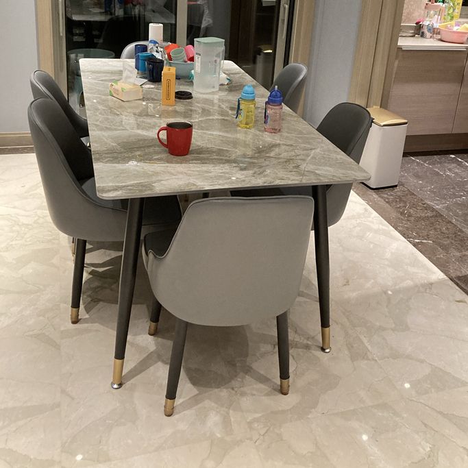 Scandinavian Dining Room Furniture Set Sintered Stone Rectangular Dining Table with Metal Base Clearhalo 'Dining Room Sets' 'Dining Tables & Seating' 'dining_room_set' 'furn' 'furn_dining_room_set' 'Furniture' 'furniture_dining_room_set' 'Kitchen & Dining Furniture' 'kitchen&dining_furn' 'kitchen' 1200x1200_05ab28ef-7830-41be-9357-4fbe762ad45a