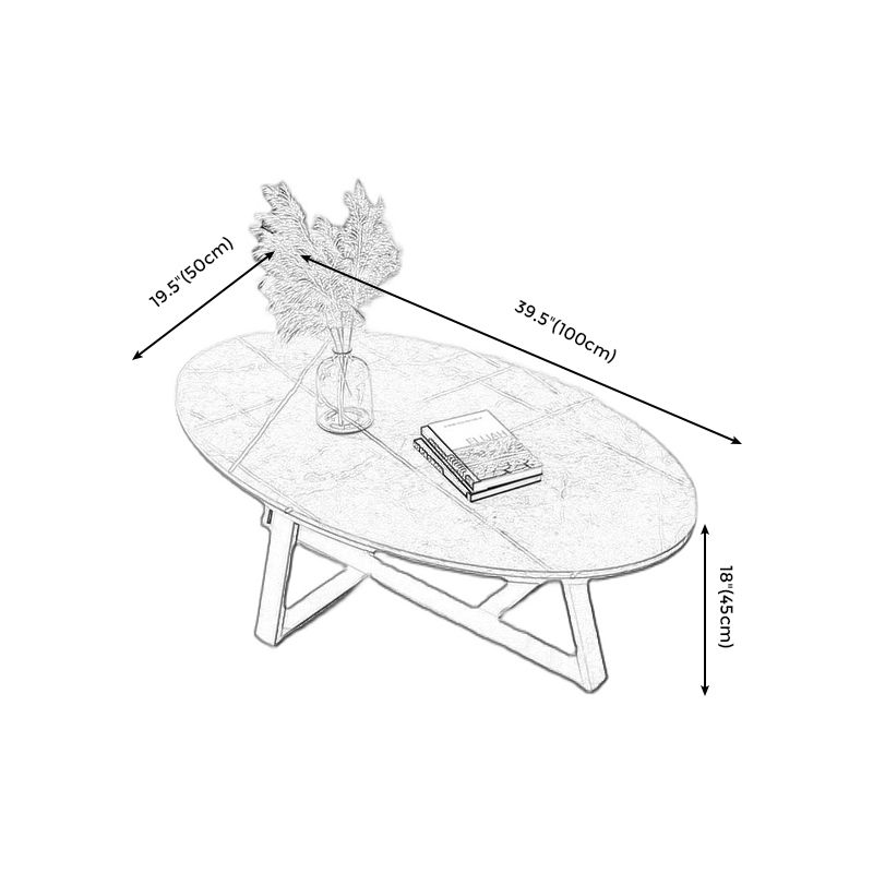 Modern Style Metal Base Material Grey/black/white Oval Coffee Table Clearhalo 'Coffee & Accent Tables' 'Coffee Tables' 'coffee_tables' 'Furniture' 'furniture_coffee_tables' 'Living Room Furniture' 1200x1200_05ab649d-40d3-4193-8ecf-e7d917fb299e