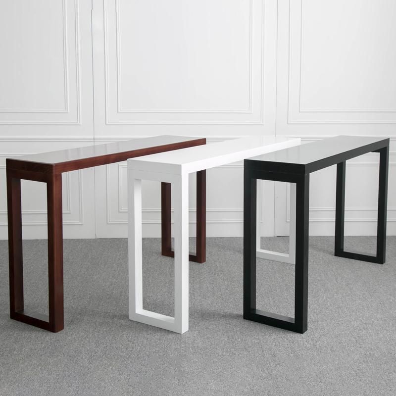 Table de console de bois massif rectangle table d'accent en bois de pin pour hall