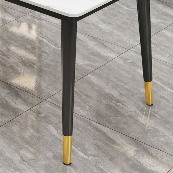 Sintered Stone Dining Table Industrial Style Black 4 Legs Base Rectangle Table for Home Clearhalo ' dining_table' 'Dining Tables & Seating' 'Dining Tables' 'furn' 'furn_dining_table' 'Furniture' 'furniture_dining_table' 'Kitchen & Dining Furniture' 'kitchen&dining_furn' 'kitchen' 'kitchen_dining_table' 1200x1200_05acbe9d-058e-466f-9a6e-f627b7545115