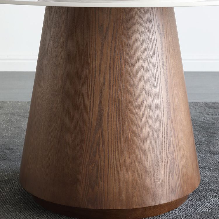 Juego de mesa de comedor redonda, mesa de comedor y sillas con pedestal de madera maciza de 1/4/5/7 piezas