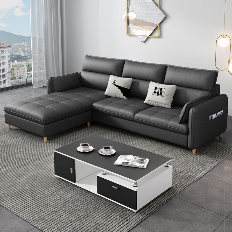 79.92"D x 56.3"W x 33.46"H 3-Seat Cushion Back Tufted Sectional with Storage Clearhalo 'furn' 'furn_sectionals' 'Furniture' 'furniture_sectionals' 'kitchen' 'kitchen_sectionals' 'Living Room Furniture' 'Sectionals' 1200x1200_05ae044a-2575-4458-bacd-fb8cbd7f6f9a