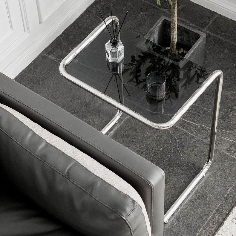 Tavolo da corner in vetro modernistico in vetro in metallo c laterale per soggiorno