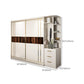 Contemporary Soft Close Doors Wardrobe Cabinet White Wood Sliding Doors with Shelves