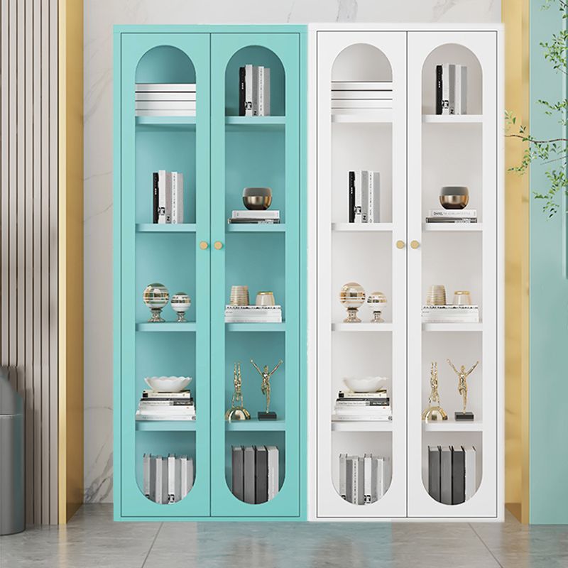 Visualizzazione in acciaio inossidabile mobile moderno con porte di vetro