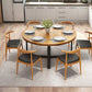 Modern Round Dining Table for Home Brown Solid Wood Table with Metal Base Clearhalo 'Dining Tables & Seating' 'Dining Tables' 'dining_table' 'furn' 'furn_dining_table' 'Furniture' 'Kitchen & Dining Furniture' 1200x1200_05b45c22-d82d-4d7b-b477-bfe14819e3e9