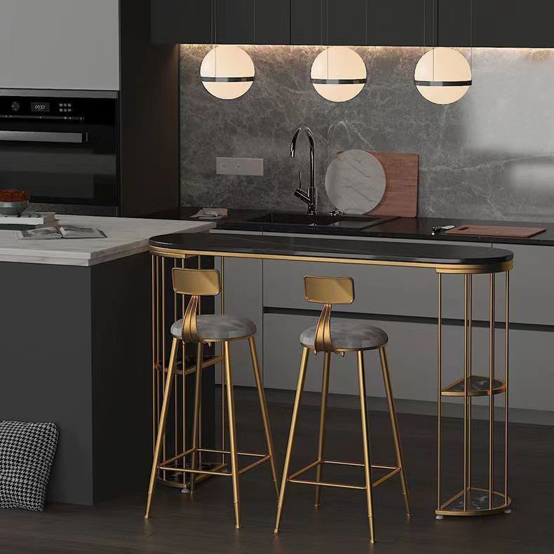 Tabourets de salle à manger contemporains tabourets de bar à bras avec base en métal