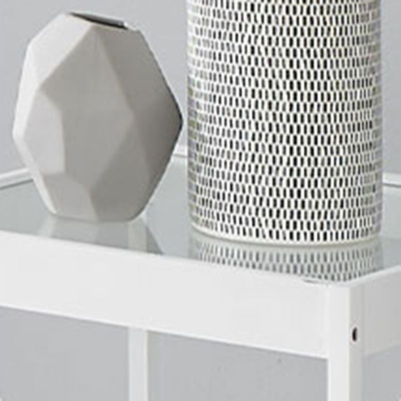 Madera de madera y vidrio mesita de noche moderna mesita de noche abierta con piernas