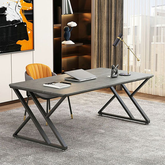 Rectangular Shaped Office Desk Reversible Grey Writing Desk for Office Clearhalo 'furn' 'furn_office_desk' 'Furniture' 'Office Desks' 'Office Furniture' 'office_desk' 1200x1200_05b8920f-8b6d-4dba-acea-859ffb0c3ac0