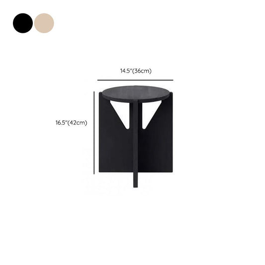 ソリッドウッドコーヒーテーブル黒と自然のエンドテーブルの現代的な丸いコーヒーまたはエンドテーブル