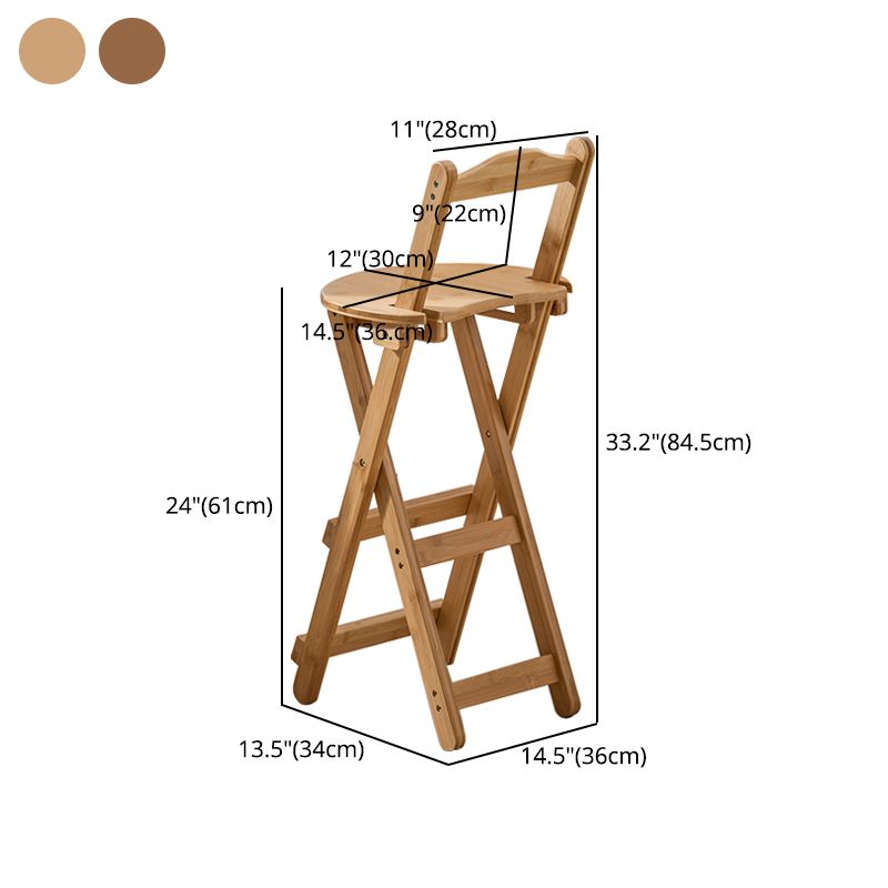Modern Wood Folding Bar Stool Footrest Low Back Counter Stool for Kitchen Clearhalo 'Bar Furniture' 'Bar Stools' 'bar_stools' 'furn' 'furn_bar_stools' 'furniture_bar_stools' 'Kitchen & Dining Furniture' 'kitchen&dining_furn' 'kitchen' 'kitchen_furn' Furniture' 1200x1200_05babbc6-4a4b-42b5-a524-9c60292df369
