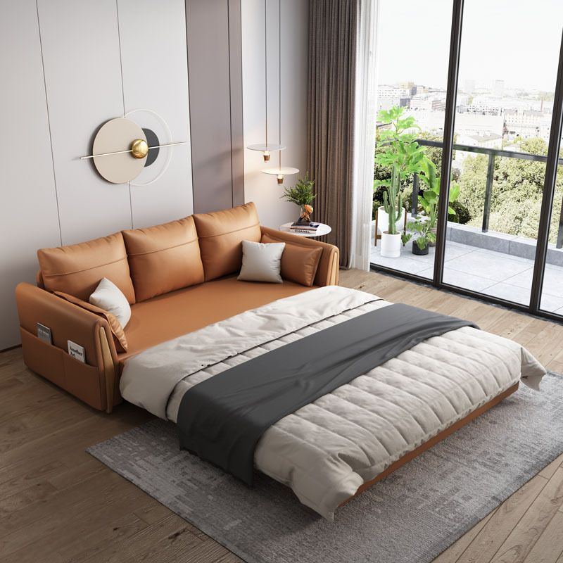 Divano per dormiente in pelle finta 30.70 "divano scandinavo largo con materasso staccabile