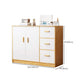 Minimalist Wooden Accent Cabinet Bar Pulls Handle Design Storage Cabinet