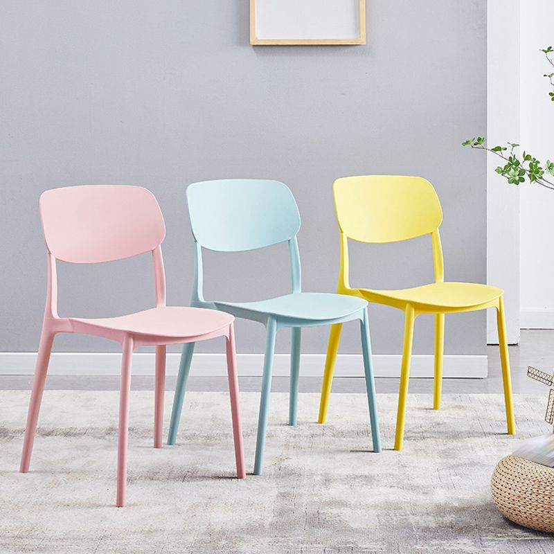 Stackable Plastic Dining Chairs Scandinavian Open Back Dining Side Chair