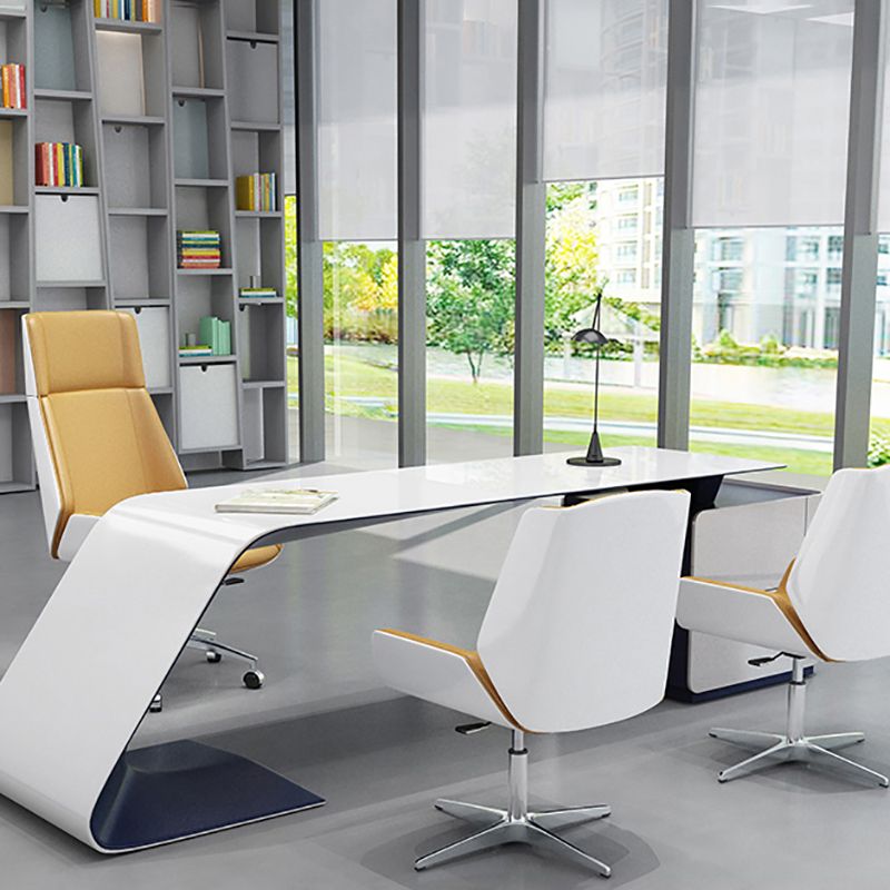 Sedia tesk per ufficio braccio moderno in vena sedia da lavoro in vetro.