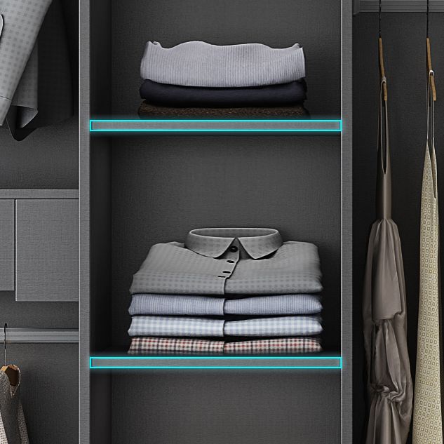 Mirrored Finish Wardrobe Armoire Modern Style Engineered Wood Wardrobe Clearhalo 'Armoires & Wardrobes' 'armoires_wardrobes' 'Bedroom Furniture' 'furn' 'furn_armoires_wardrobes' 'Furniture' 1200x1200_05c3b8aa-2a37-4bd6-a79e-06d0360304c7