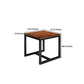 Solid Wood Dining Table Industrial Square Table with Black Frame