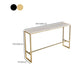 Glam Indoor Bar Dining Table White Faux Marble Rectangle Counter Table