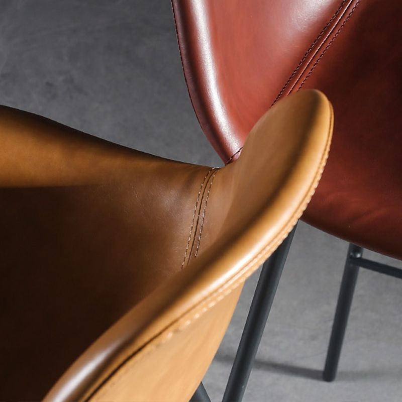 Modern Faux Leather Low Back Bucket Bar Stools with Metal Base Clearhalo 'Bar Furniture' 'Bar Stools' 'bar_stools' 'furn' 'furn_bar_stools' 'Furniture' 'Kitchen & Dining Furniture' 1200x1200_05c5adba-440b-4fec-8dde-415a2ec201c9