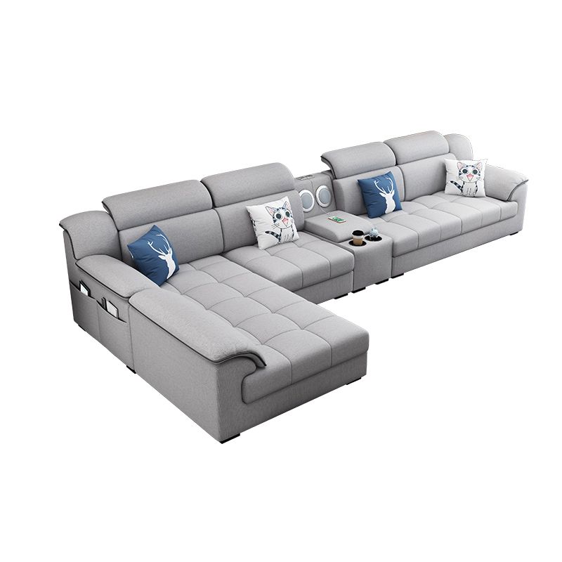 Canapé en tissu moderne en oreiller gris canapé le bras avec oreillers de boîtier