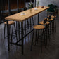 Solid Wood Bar Dining Table Industrial Bar Dining Table with Black Trestle Base Clearhalo 'Bar Furniture' 'Bar Tables' 'bar_tables' 'furn' 'furn_bar_tables' 'Furniture' 'furniture_bar_tables' 'Kitchen & Dining Furniture' 1200x1200_05c93b4a-a228-40fd-a7e7-586eff2492a4