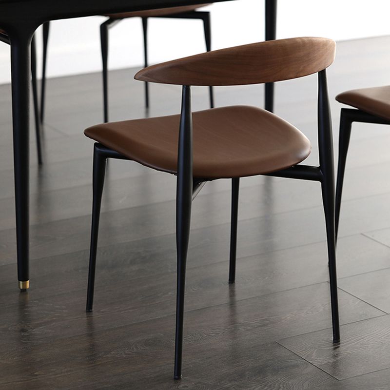 Modern Style Faux Leather Chair Open Back Stackable Dining Chair Clearhalo 'Dining Chairs' 'Dining Tables & Seating' 'dining_chair' 'furn' 'furn_dining_chair' 'Furniture' 'furniture_dining_chair' 'Kitchen & Dining Furniture' 1200x1200_05c94ec7-9b87-4d89-b98d-1f9e82a6bdce