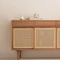 Simple Style Rattan Doors Cupboard Wood 32-inch Height Kitchen Sideboard for Dining Room Clearhalo 'buffet_sideboard' 'Buffets & Sideboards' 'furn' 'furn_buffet_sideboard' 'Furniture' 'furniture_buffet_sideboard' 'Kitchen & Dining Furniture' 1200x1200_05cc36a0-396f-4171-b458-78ba9e358008