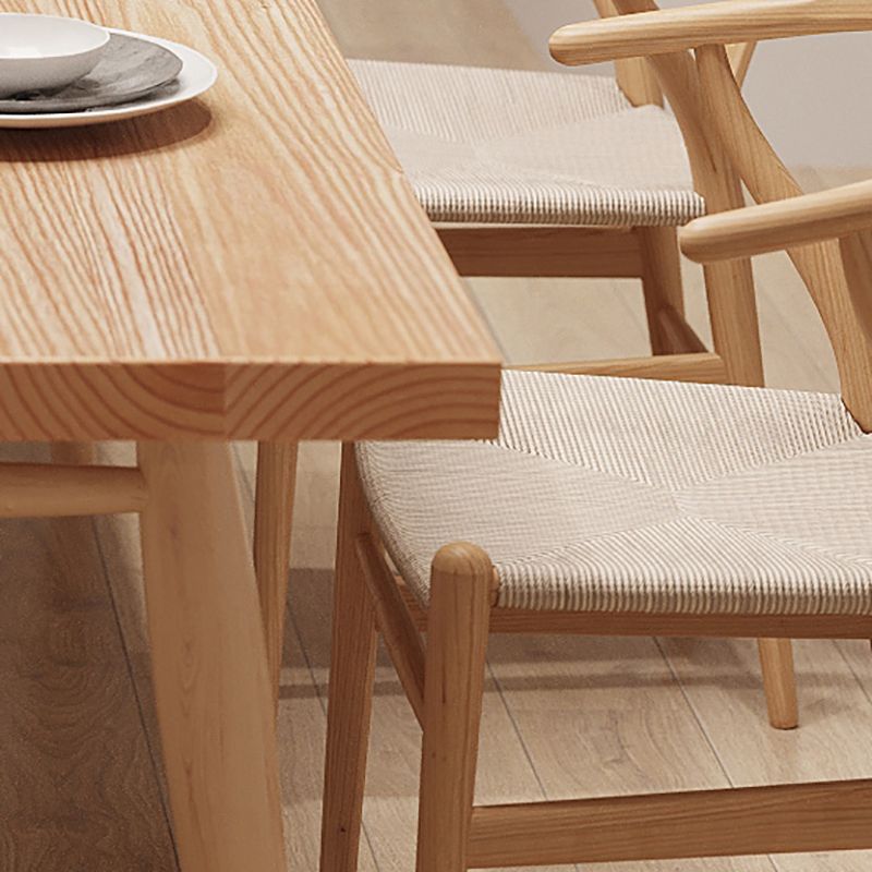 Modern Solid Wood Dining Room Collection Rectangle Tripod Dining Table in Natural Clearhalo 'Dining Tables & Seating' 'Dining Tables' 'dining_table' 'furn' 'furn_dining_table' 'Furniture' 'furniture_dining_table' 'Kitchen & Dining Furniture' 'kitchen' 'kitchen_dining_table' 1200x1200_05ccc2d2-eea8-4e15-a978-f595a6b6a22c