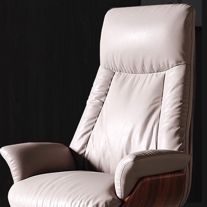 Silla de oficina moderna de la oficina deslizante de cuero sin brazo de cuero ajustable altura de altura con ruedas