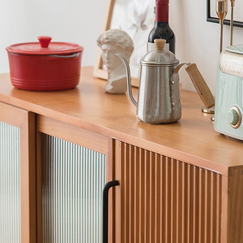 Wooden Side Board Modern Minimalist Home Rectangular Sideboard with Sliding Door Clearhalo 'buffet_sideboard' 'Buffets & Sideboards' 'furn' 'furn_buffet_sideboard' 'Furniture' 'Kitchen & Dining Furniture' 1200x1200_05ce1f88-2561-4aa2-9bd7-4cc1a0a987e6