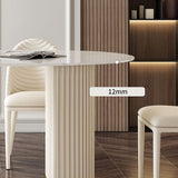 Slate and Metal Table Modern Minimalist Home Oval Dining Table