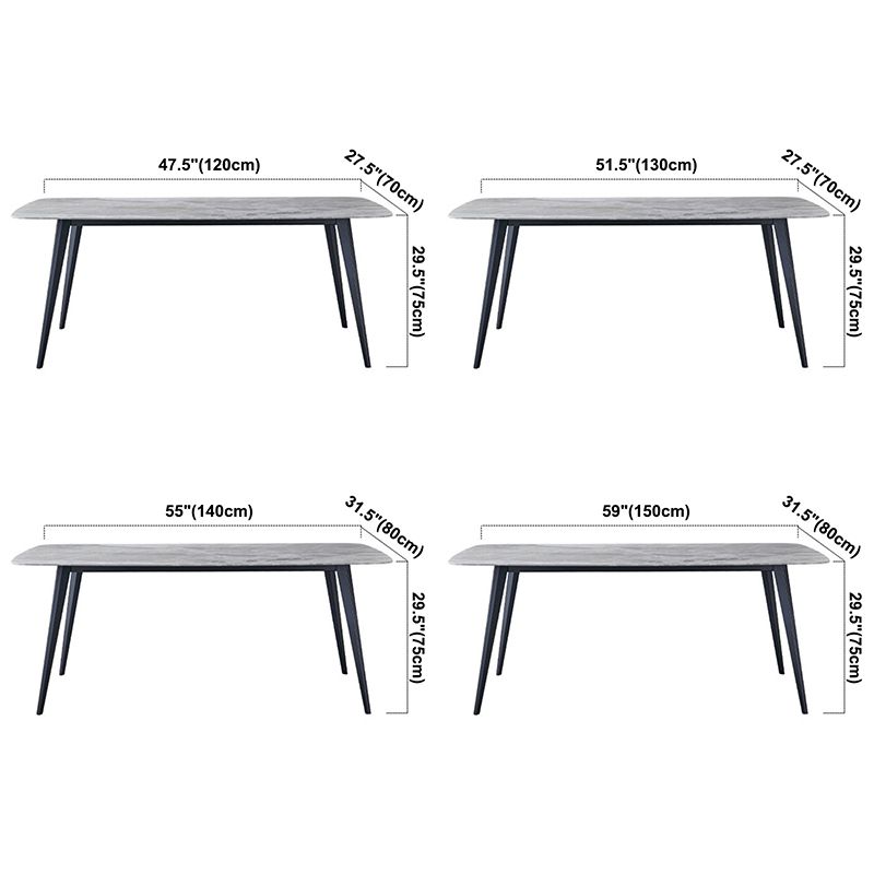 Minimalist Rectangle Sintered Stone Dining Table with Metal Base Dining Table for Restaurant Clearhalo ' dining_table' 'Dining Tables & Seating' 'Dining Tables' 'Furniture' 'furniture_dining_table' 'Kitchen & Dining Furniture' 'kitchen&dining_furn' 'kitchen' 'kitchen_dining_table' 1200x1200_05cfdc3b-ea69-4185-98cd-0dd36800f47c