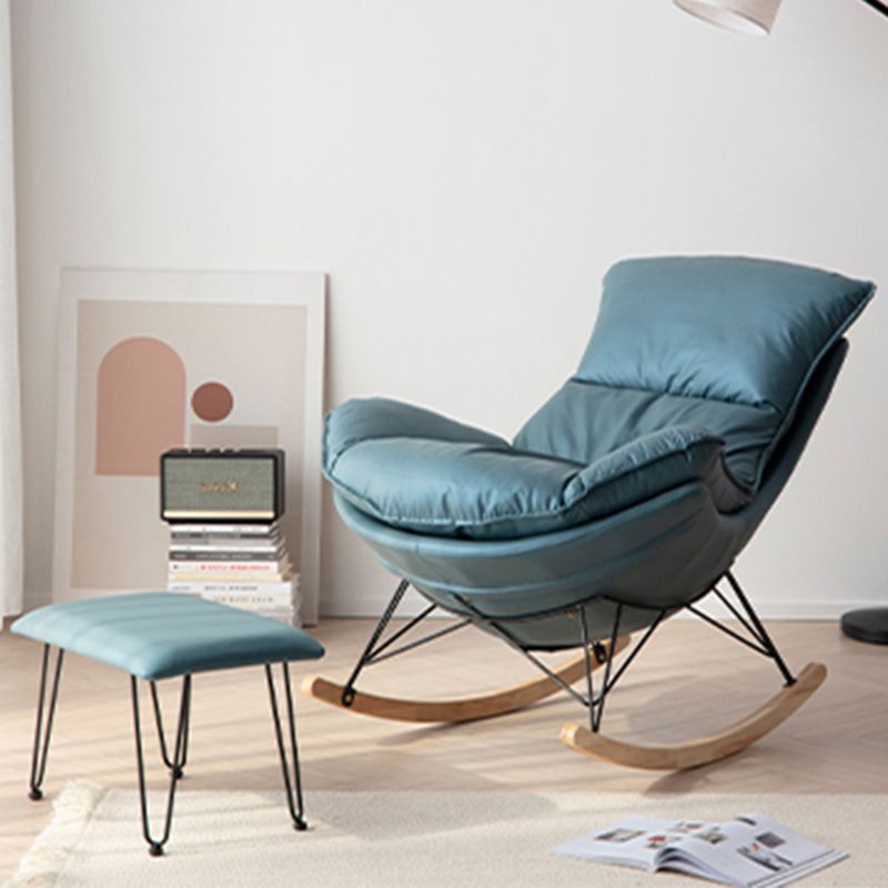 Chaise à bascule orange moderne chaise de culbuteur amovible avec ottoman