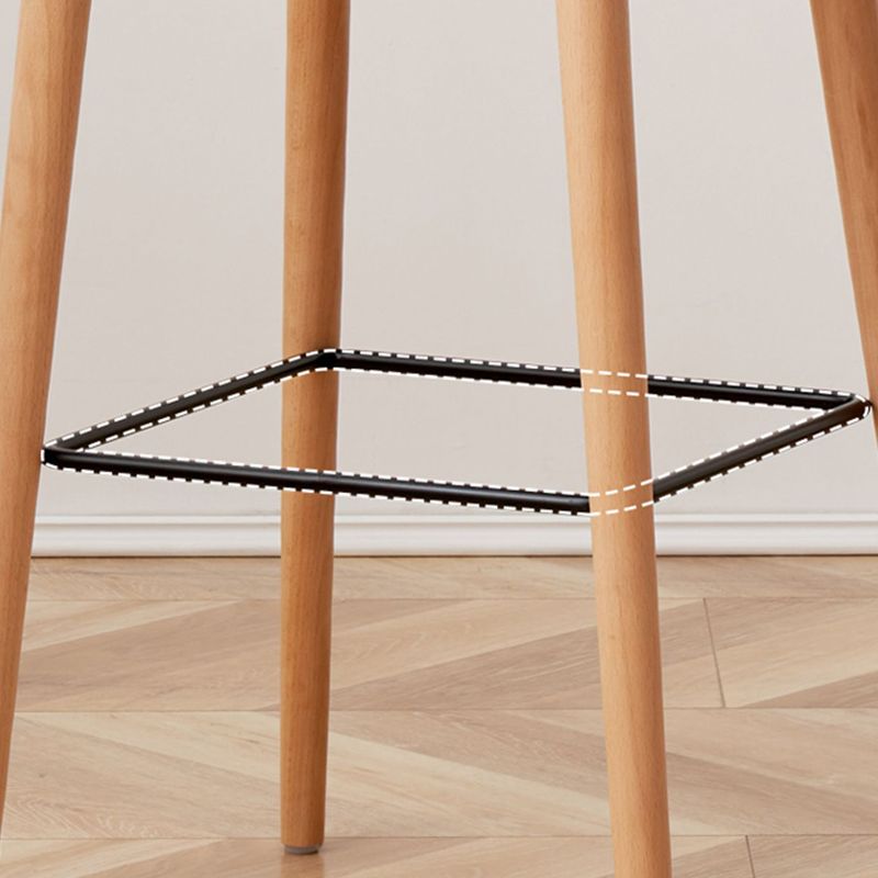 Tabouret de bar en plastique bas du style bas du style bas avec jambe en bois