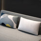 Sofá de lino de 1/2 asiento y madera 2 almohadas Sofá Cama con almacenamiento